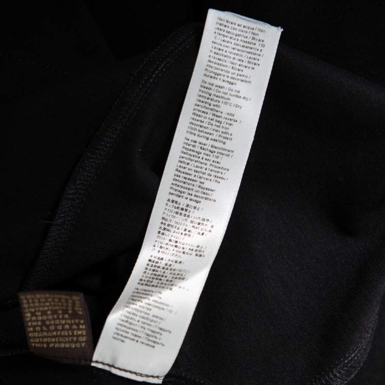 Pre Owned Roberto Cavalli Black Stretch Knit Embellished Plunge Neck Dress M 