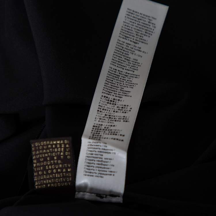 Pre Owned Roberto Cavalli Black Silk Plunge Neck Top M 