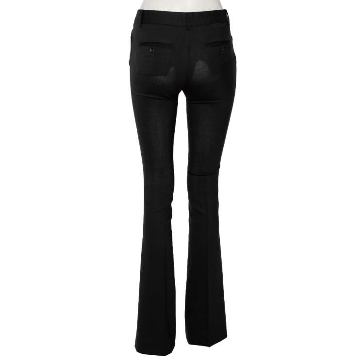 Pre Owned Roberto Cavalli Black Stretch Wool Trousers S