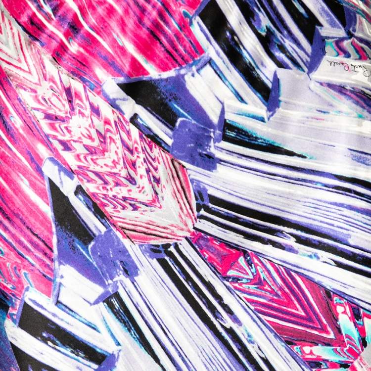 Pre Owned Roberto Cavalli Multicolored Printed Silk Maxi Skirt M
