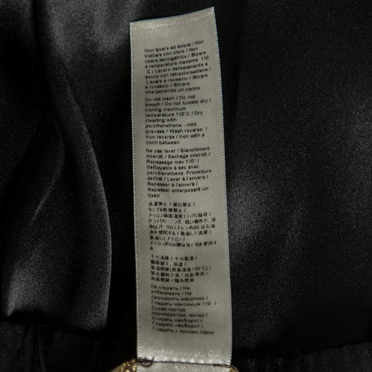 Pre Owned Roberto Cavalli Black Silk Elasticized Waist Tie Detail Pants S