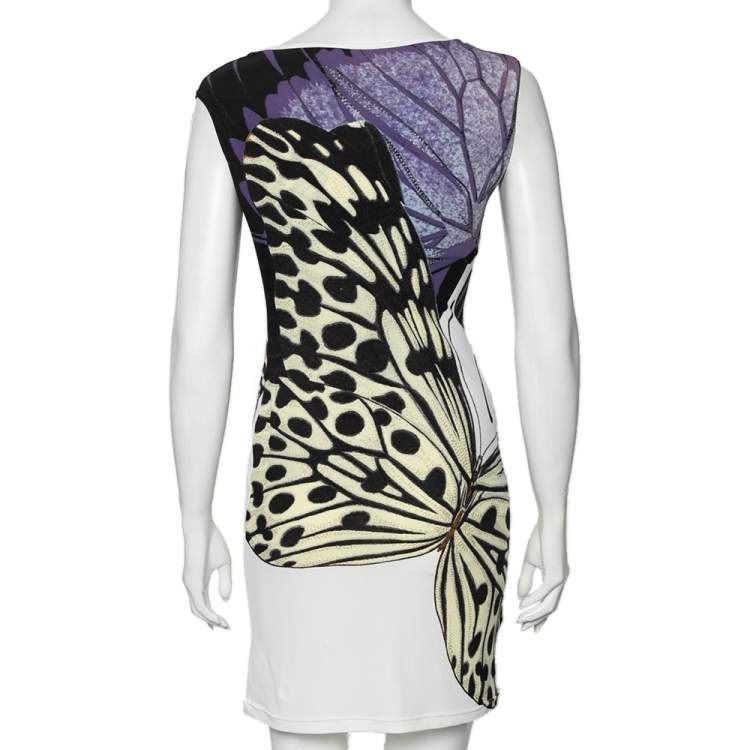 Pre Owned Roberto Cavalli Multicolor Printed Knit Sleeveless Sheath Dress S