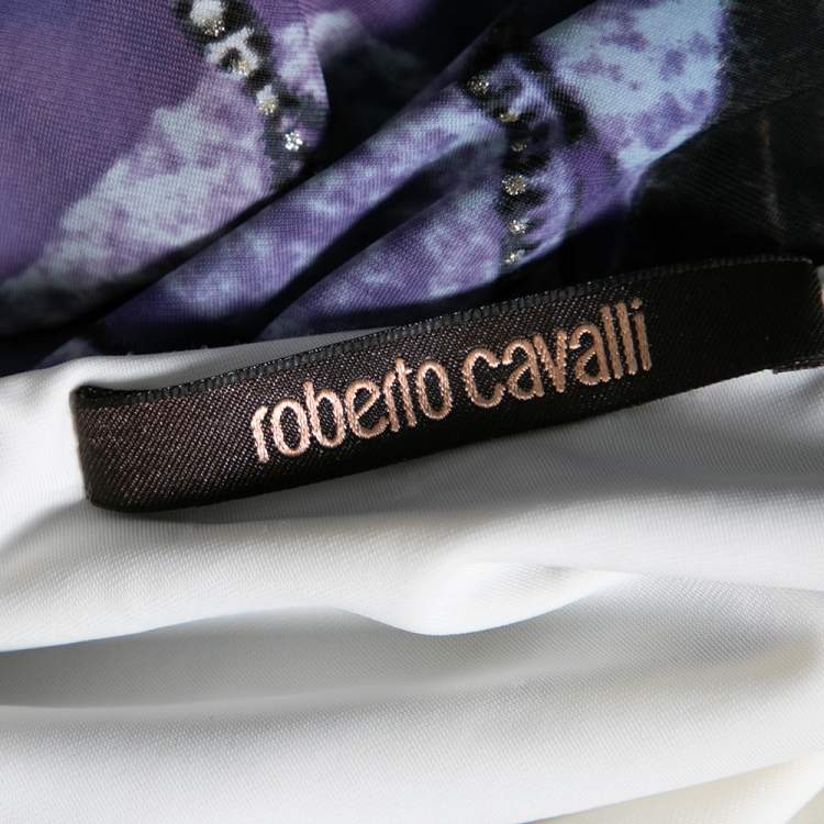 Pre Owned Roberto Cavalli Multicolor Printed Knit Sleeveless Sheath Dress S