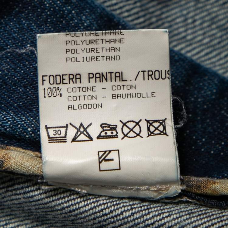 Pre Owned Roberto Cavalli Blue Denim Chain Detail Jeans S
