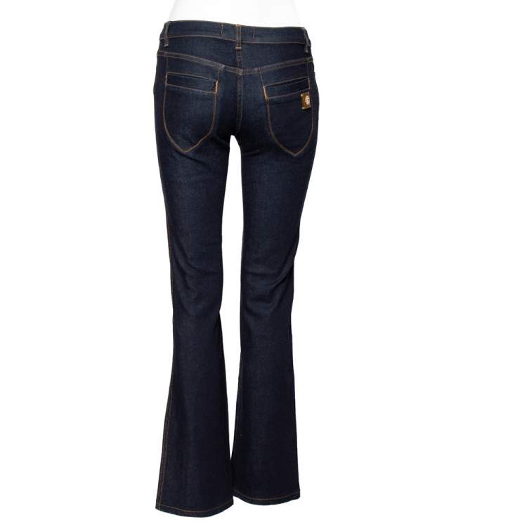 مملوكة مسبقًا Roberto Cavalli Dark Blue Denim Jeans S