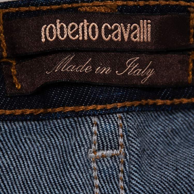 مملوكة مسبقًا Roberto Cavalli Dark Blue Denim Jeans S