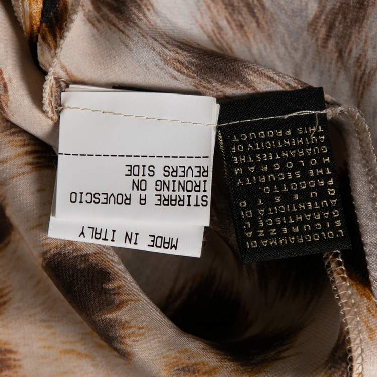 مملوكة مسبقًا Roberto Cavalli Multicolored Animal Printed Silk Halter Neck Dress S