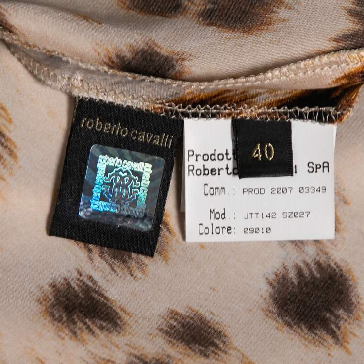 مملوكة مسبقًا Roberto Cavalli Multicolored Animal Printed Silk Halter Neck Dress S