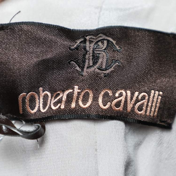 مملوكة مسبقًا Roberto Cavalli Light Pink Brocade Button Front Blazer M