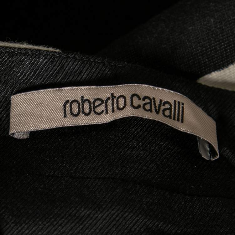 مملوكة مسبقًا Roberto Cavalli Monochrome Patterned Cotton Short Skirt M
