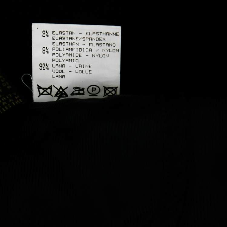 Pre Owned Roberto Cavalli Black Stretch Wool Pants M