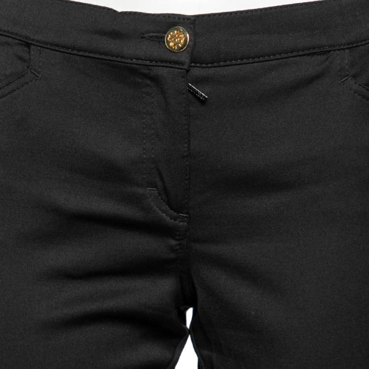 Pre Owned Roberto Cavalli Black Stretch Wool Pants M