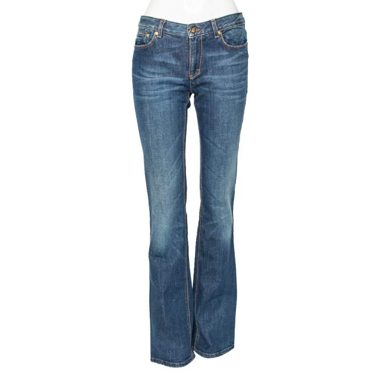 Pre Owned Roberto Cavalli Blue Denim Straight Fit Jeans M