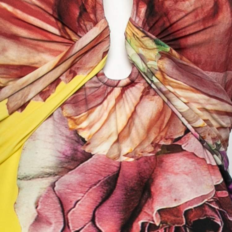 Pre Owned Roberto Cavalli Multicolor Printed Jersey Sleeveless Sheath Dress M