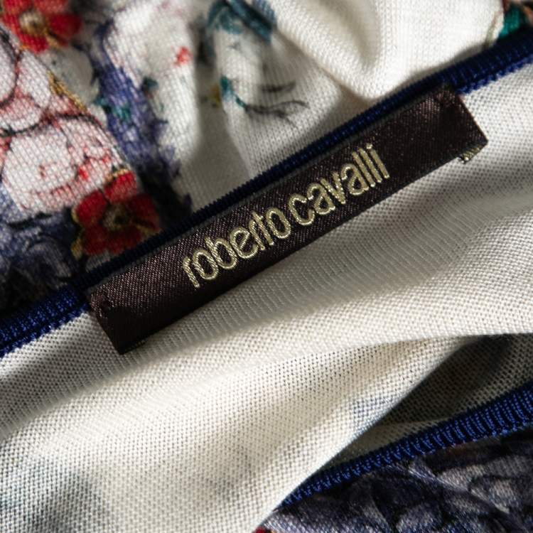 Pre Owned Roberto Cavalli Multicolor Printed Silk Knit Tank Top M