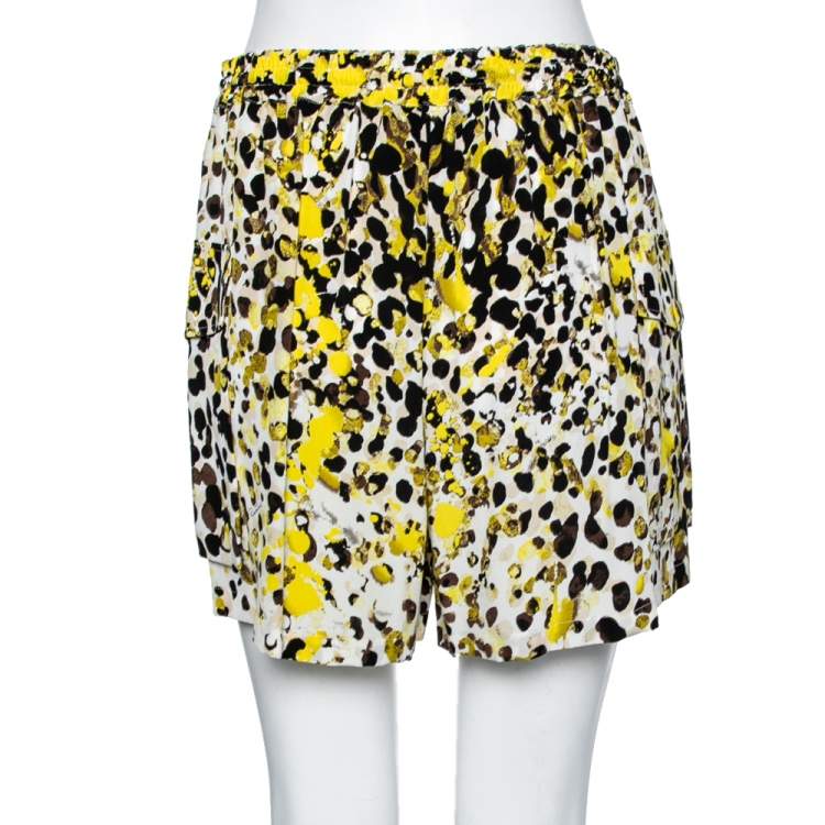 Pre Owned Roberto Cavalli Multicolor Printed Silk Shorts M