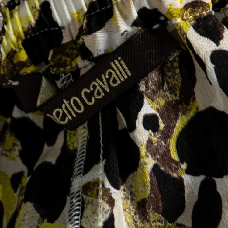 Pre Owned Roberto Cavalli Multicolor Printed Silk Shorts M