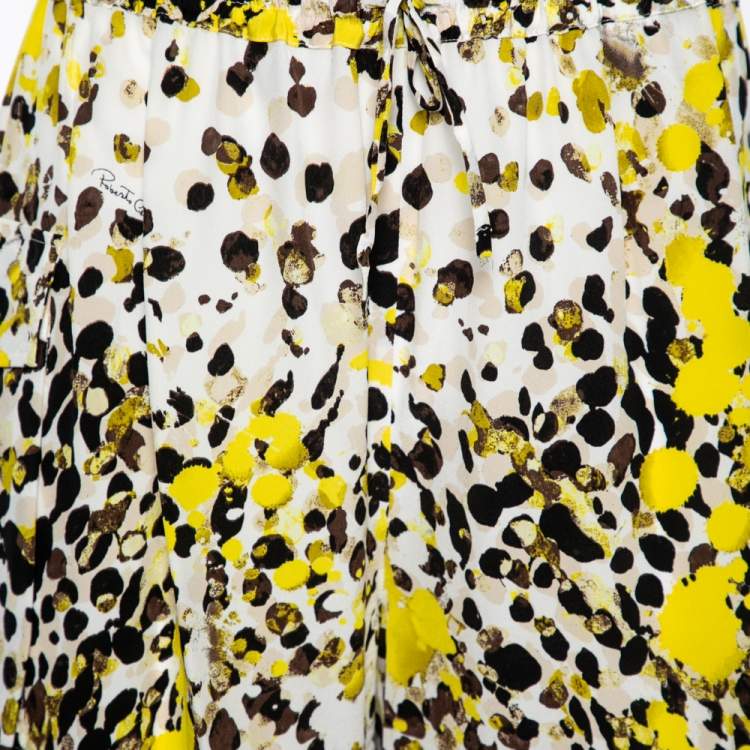 Pre Owned Roberto Cavalli Multicolor Printed Silk Shorts M
