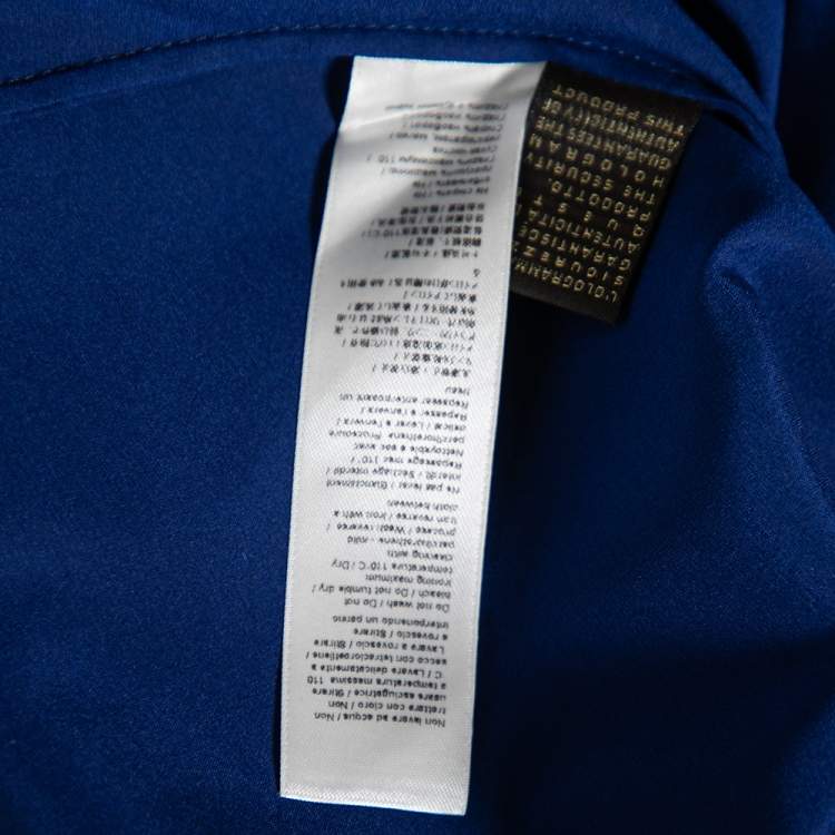 Pre Owned Roberto Cavalli Blue Stretch Silk Button Front Shirt M