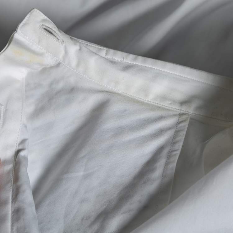 Pre Owned Roberto Cavalli White Cotton Embellished Button Front Shirt M