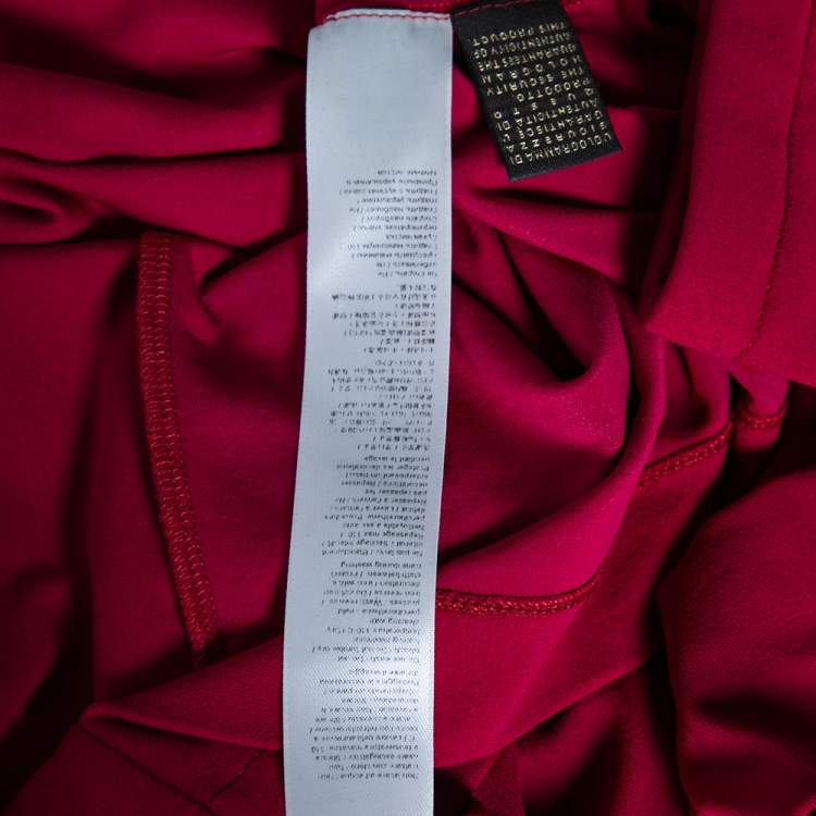 Pre Owned Roberto Cavalli Pink Crepe Cuff Long Sleeve Midi Dress M