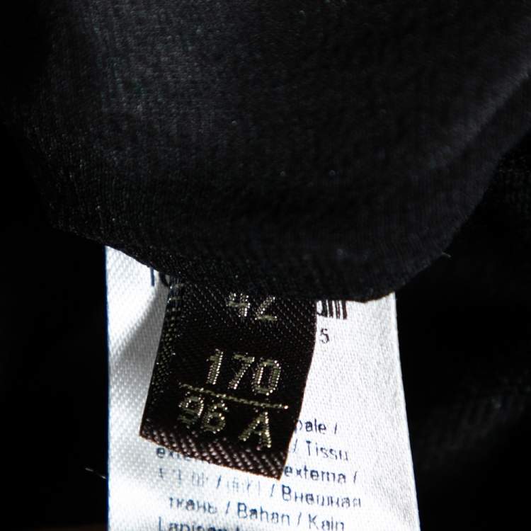 Pre Owned Roberto Cavalli Black Printed Velour & Knit Button Front Cardigan M