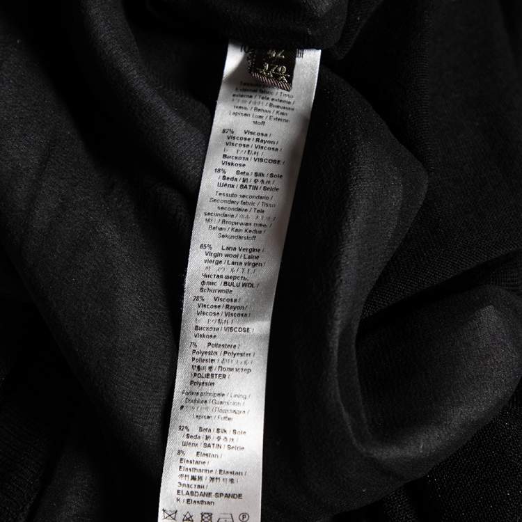 Pre Owned Roberto Cavalli Black Printed Velour & Knit Button Front Cardigan M