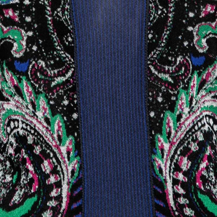 مملوكة مسبقًا Roberto Cavalli Multicolor Jacquard Knit Cutout Detail Jumper M