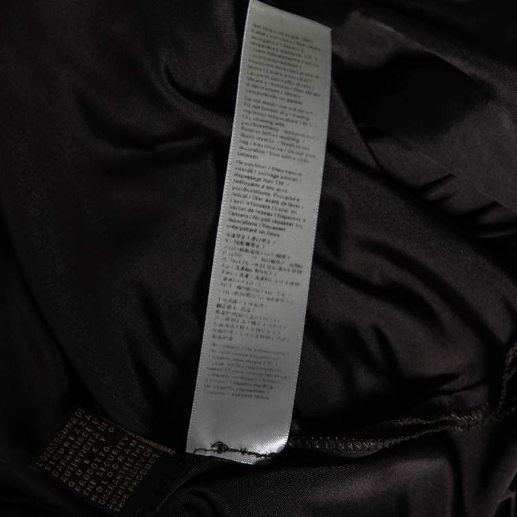 مملوكة مسبقًا Roberto Cavalli Grey Jersey Gathered Plunging Neck Dress M