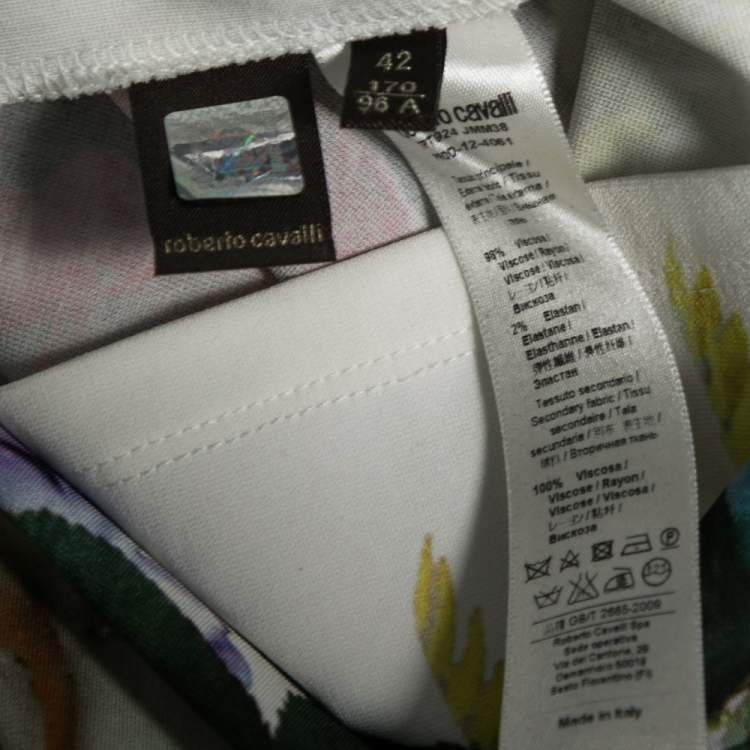 مملوكة مسبقًا Roberto Cavalli Multicolor Floral Printed Jersey Dress M 