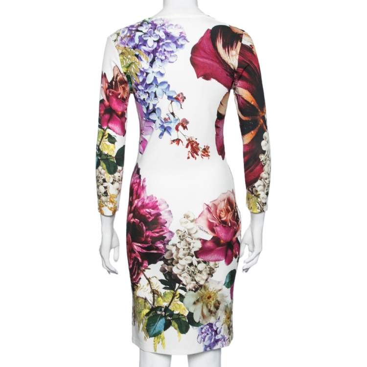 مملوكة مسبقًا Roberto Cavalli Multicolor Floral Printed Jersey Dress M 