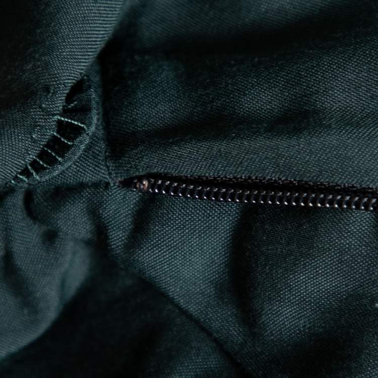 Pre Owned Roberto Cavalli Green Cotton & Corduroy Trimmed Cargo Trousers M
