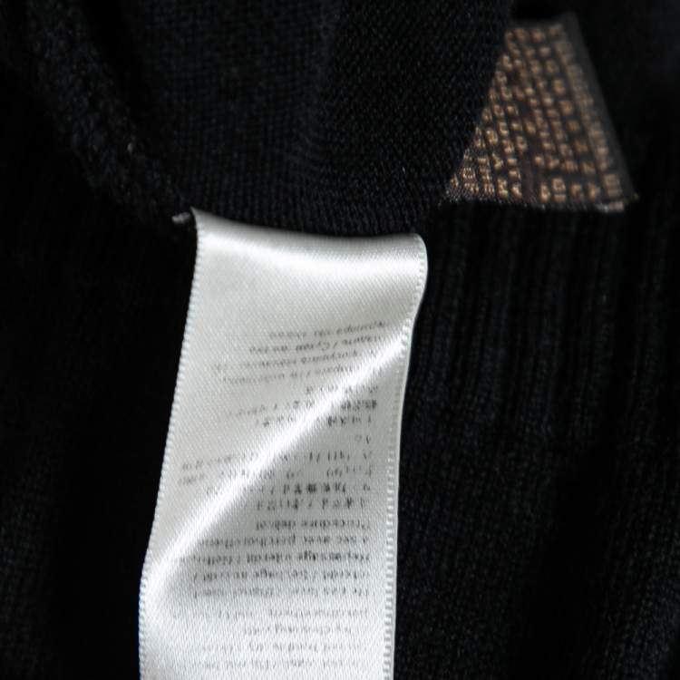 Pre Owned Roberto Cavalli Black Wool Embellished Short Sleeve Sweater M