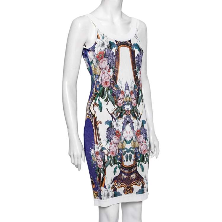 Pre Owned Roberto Cavalli Multicolor Printed Jersey Sleeveless Dress M 