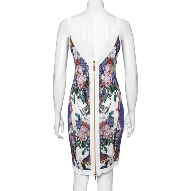 Pre Owned Roberto Cavalli Multicolor Printed Jersey Sleeveless Dress M 