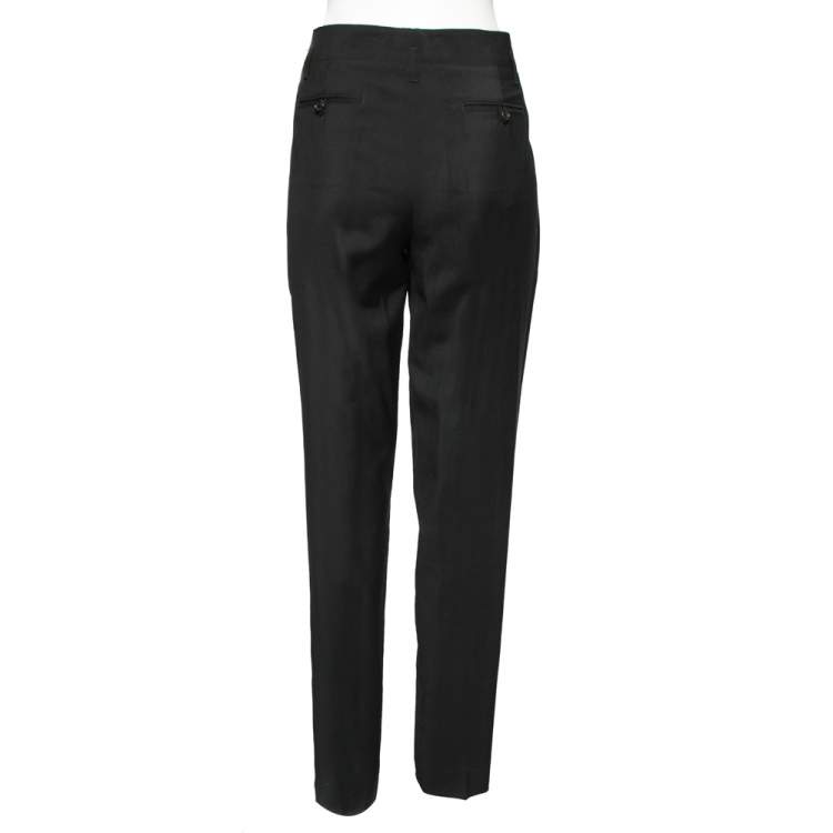 Pre Owned Roberto Cavalli Black Wool Tailored Trousers M 
