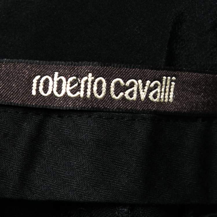 Pre Owned Roberto Cavalli Black Wool Tailored Trousers M 
