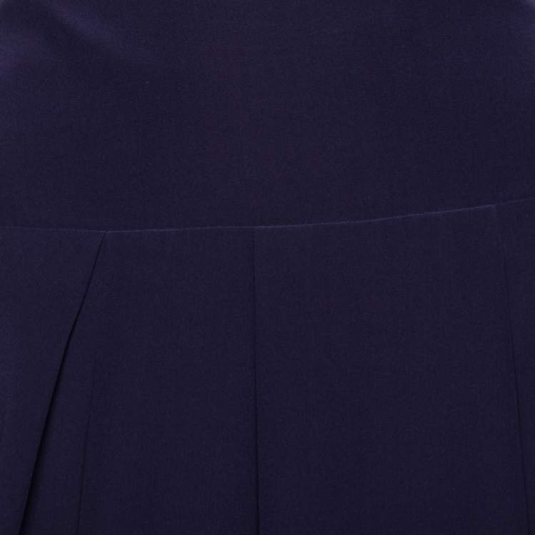 Pre Owned Roberto Cavalli Purple Silk Pleated Mini Skirt M