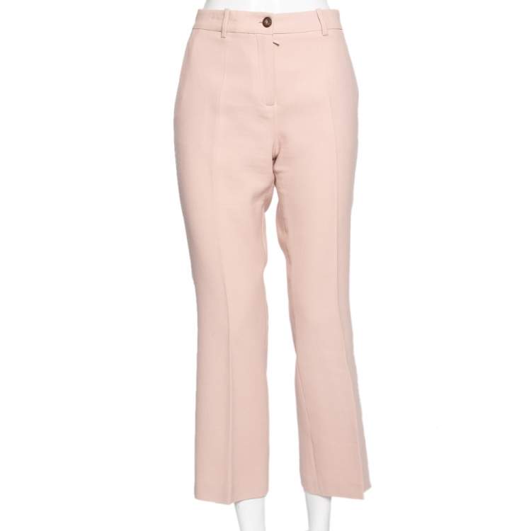 Pre Owned Roberto Cavalli Light Pink Cotton Tailored Pants M 