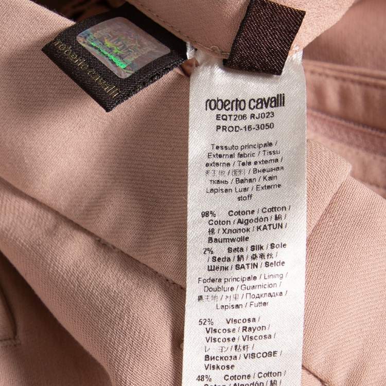 Pre Owned Roberto Cavalli Light Pink Cotton Tailored Pants M 