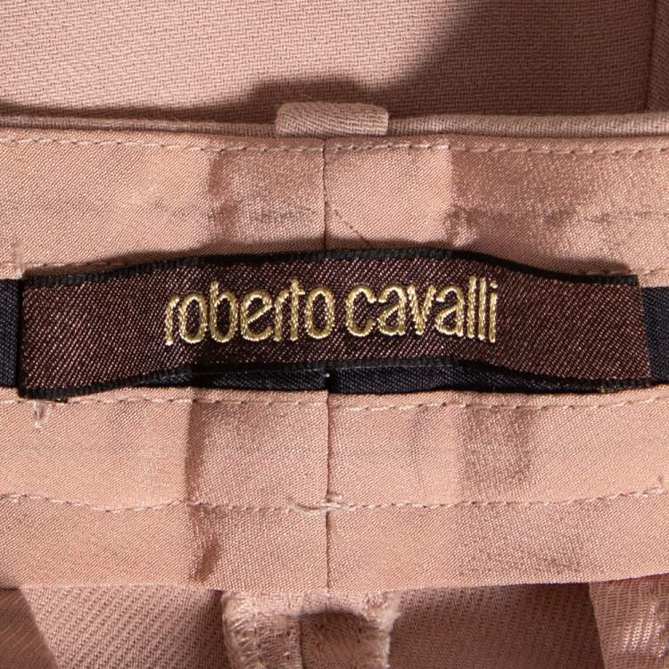 Pre Owned Roberto Cavalli Light Pink Cotton Tailored Pants M 