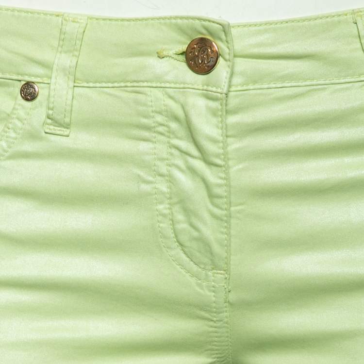Pre Owned Roberto Cavalli Green Cotton Pants M