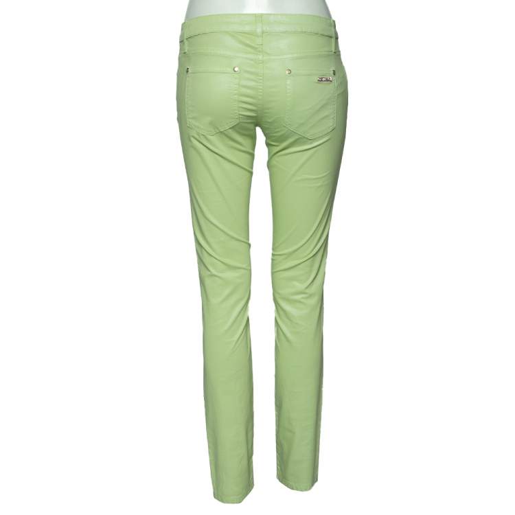 Pre Owned Roberto Cavalli Green Cotton Pants M