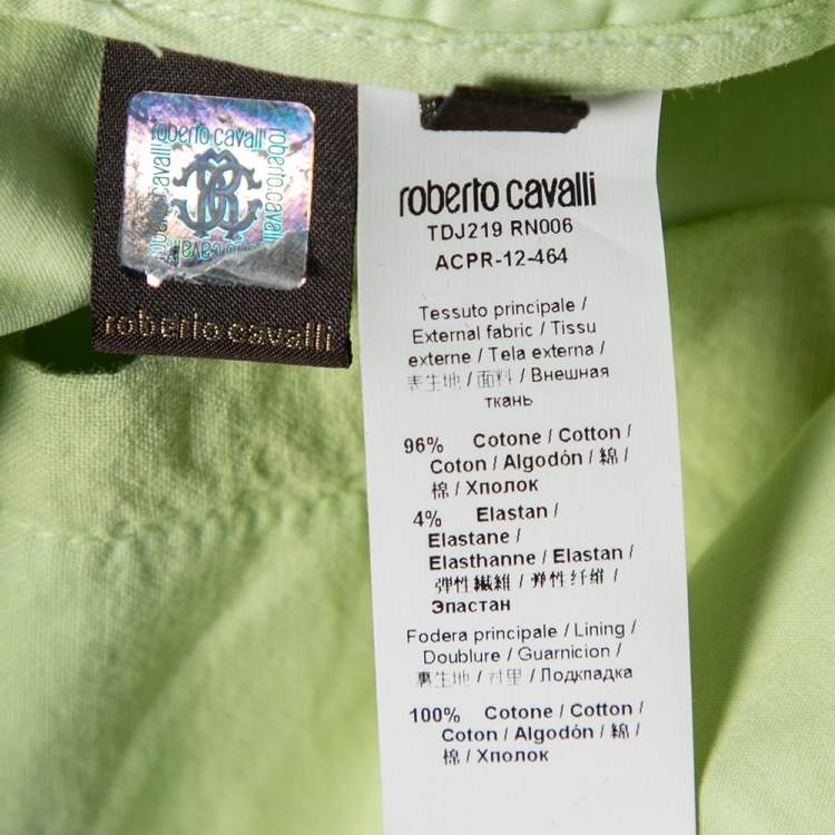 Pre Owned Roberto Cavalli Green Cotton Pants M