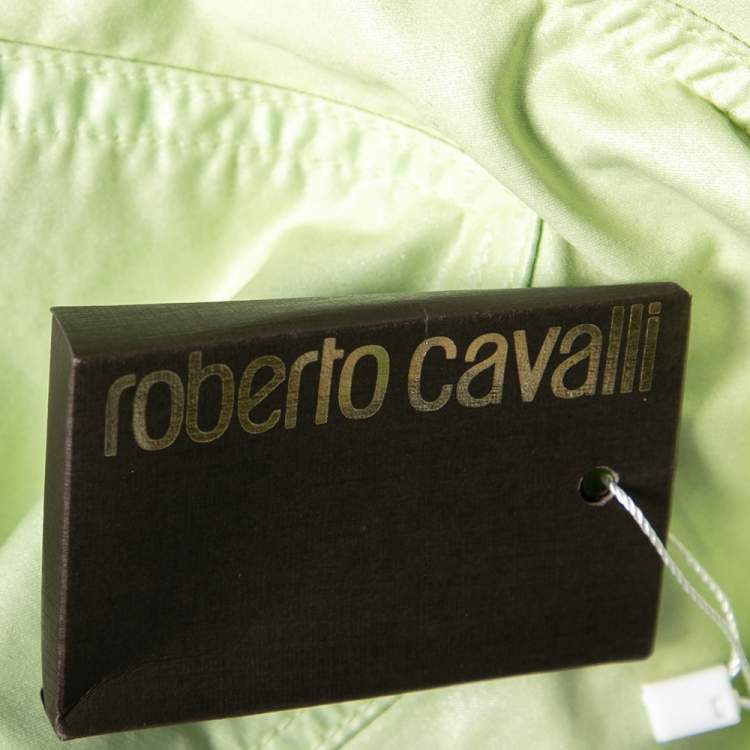 Pre Owned Roberto Cavalli Green Cotton Pants M