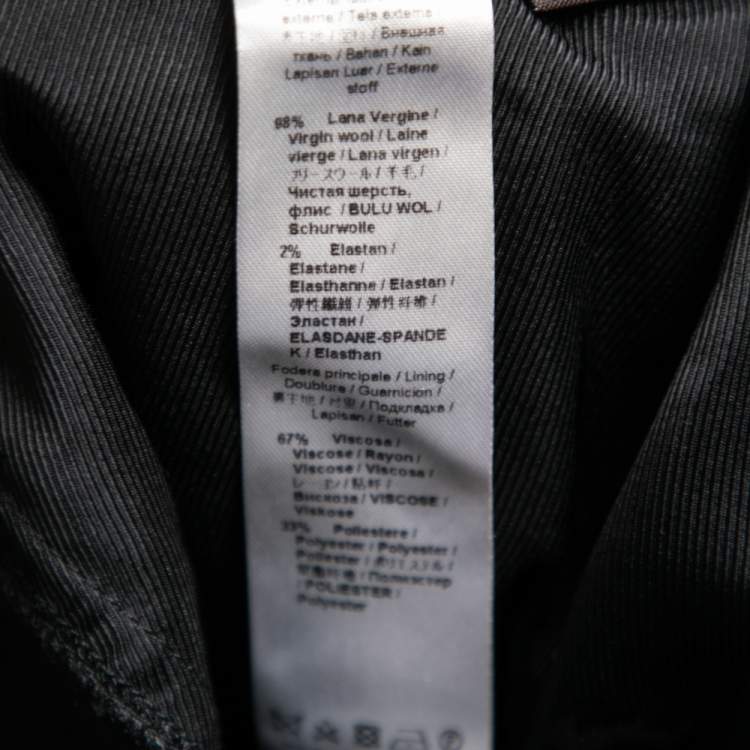 Pre Owned Roberto Cavalli Black Wool Pocket Detailed Cropped Pants M