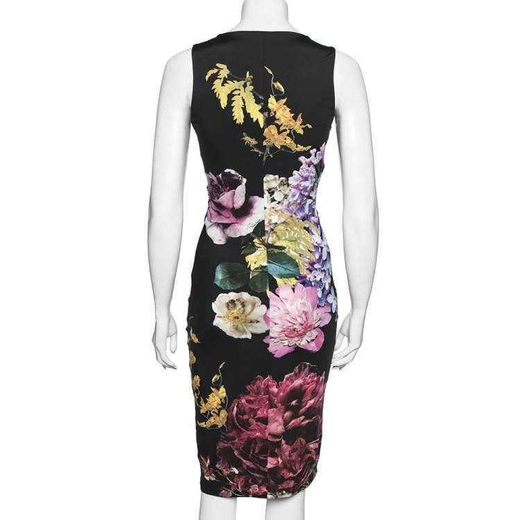 مملوكة مسبقًا Roberto Cavalli Multicolor Printed Jersey Strap Sleeve Dress M
