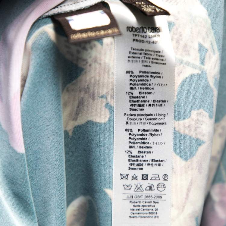 مملوكة مسبقًا Roberto Cavalli Multicolor Printed Jersey Strap Sleeve Dress M