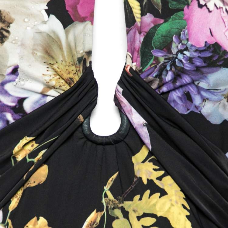 مملوكة مسبقًا Roberto Cavalli Multicolor Printed Jersey Strap Sleeve Dress M