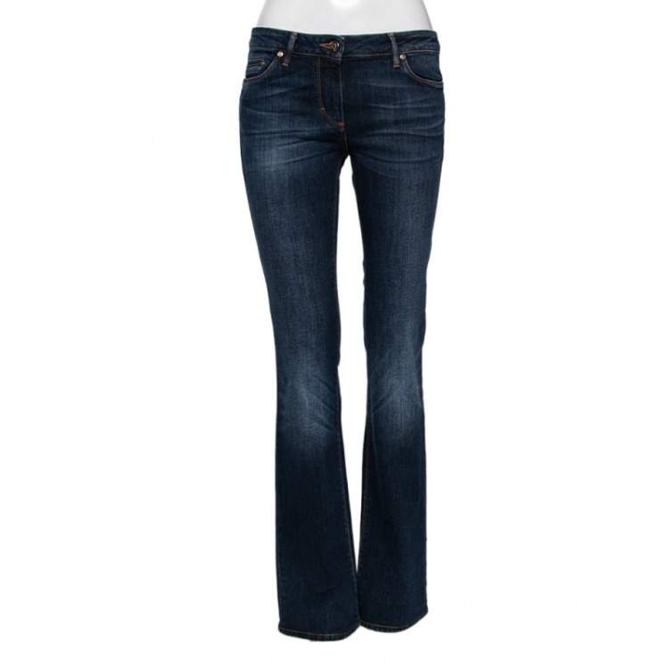 Roberto Cavalli Blue Denim Sequin Embellished Back Pocket Flared Jeans ...